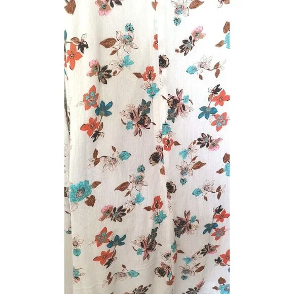 Stevie Hender Floral Dress Sz Medium Ruffled Bell Sleeve Knee Length Lagenlook - Picture 5 of 9